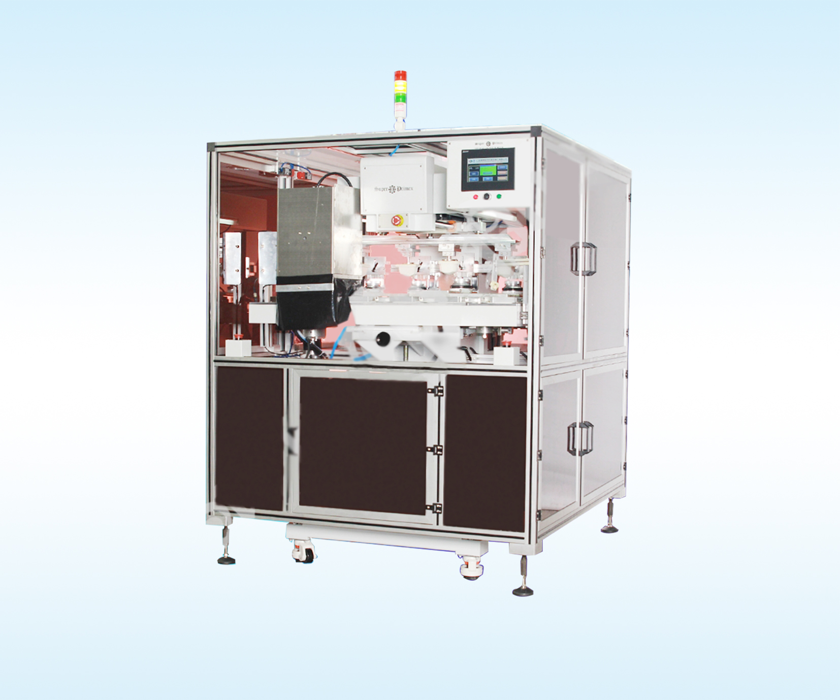 SPCCTSF-848DLUV伺服驅(qū)動輸送帶四色油盅移印機(jī)